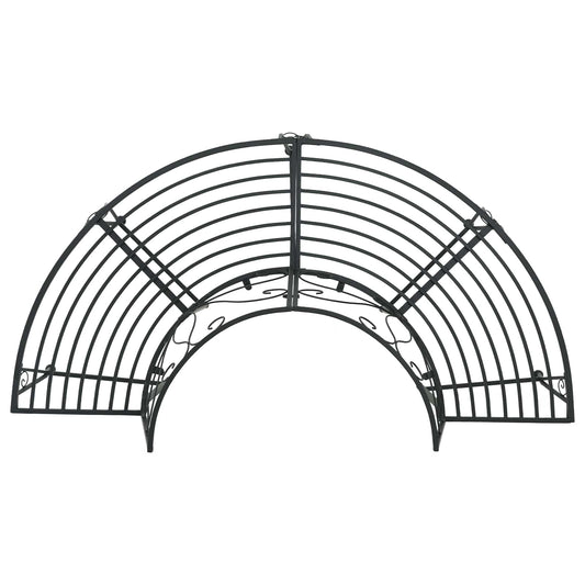 Tree Bench 4-Seater 160 x 80 x 89 cm Steel Black Half-round