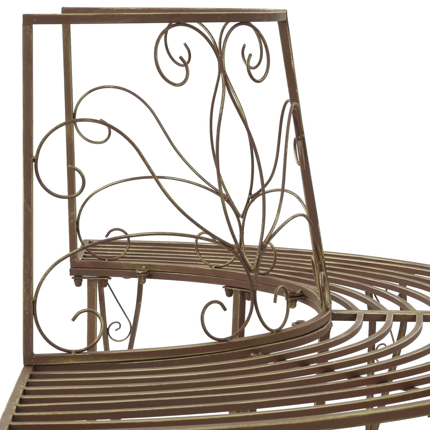 Tree Bench 4-Seater 160 x 80 x 89 cm Steel Antique Brown