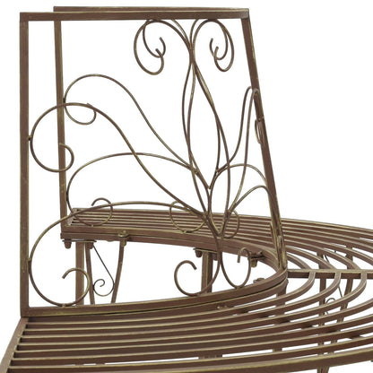 Tree Bench 4-Seater 160 x 80 x 89 cm Steel Antique Brown