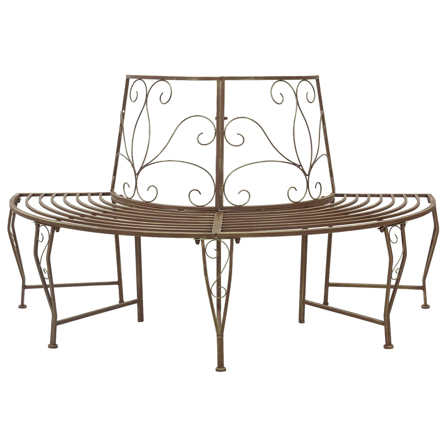 Tree Bench 4-Seater 160 x 80 x 89 cm Steel Antique Brown