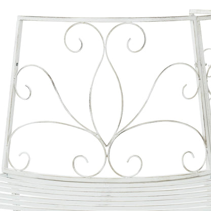 Tree Bench 4-Seater 160 x 80 x 89 cm Steel Antique White