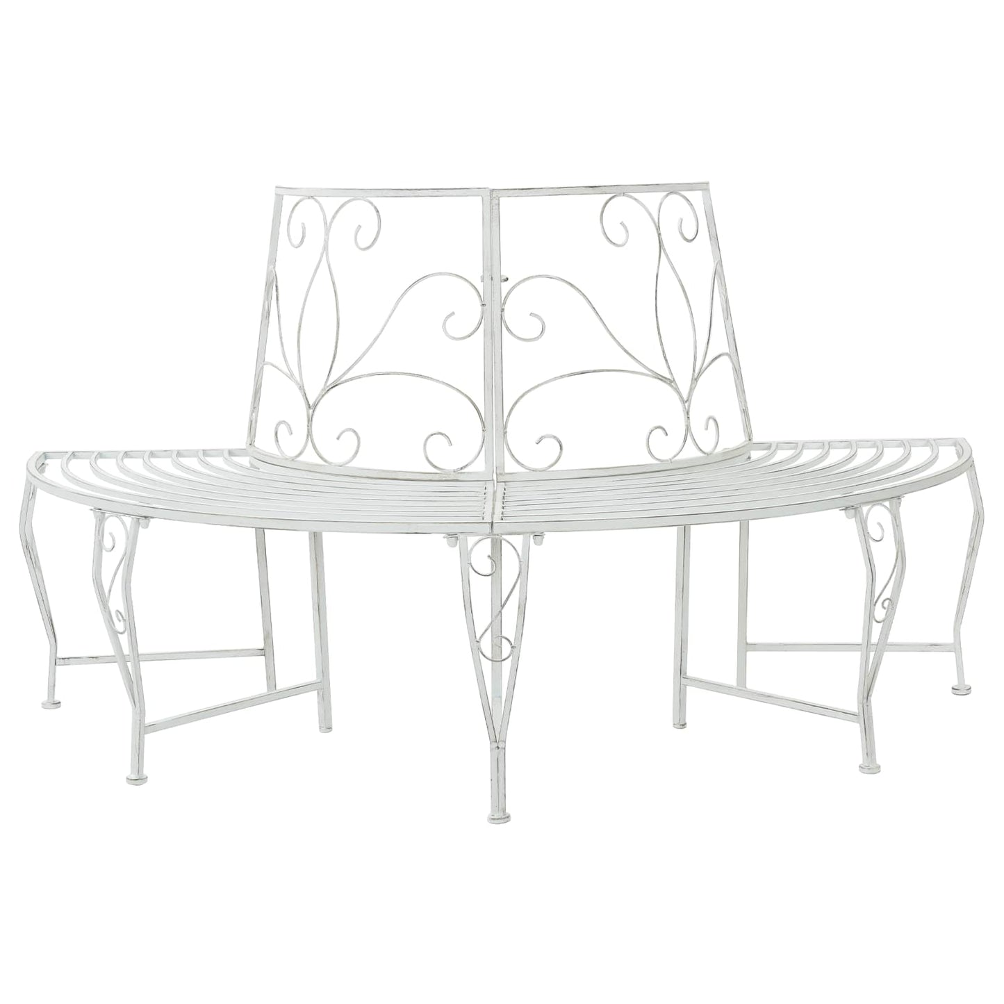 Tree Bench 4-Seater 160 x 80 x 89 cm Steel Antique White