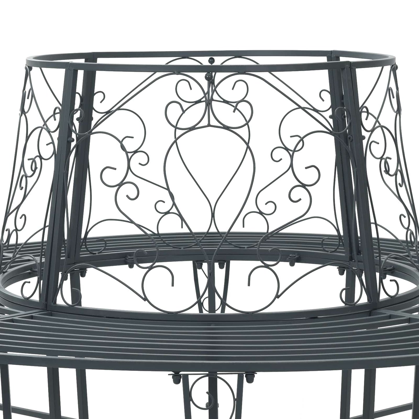 Tree Bench 8-Seater Ø 160 x 89 cm Steel Silver Grey Round