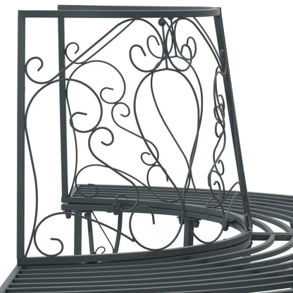 Tree Bench 4-Seater 160 x 80 x 89 cm Steel Silver Grey