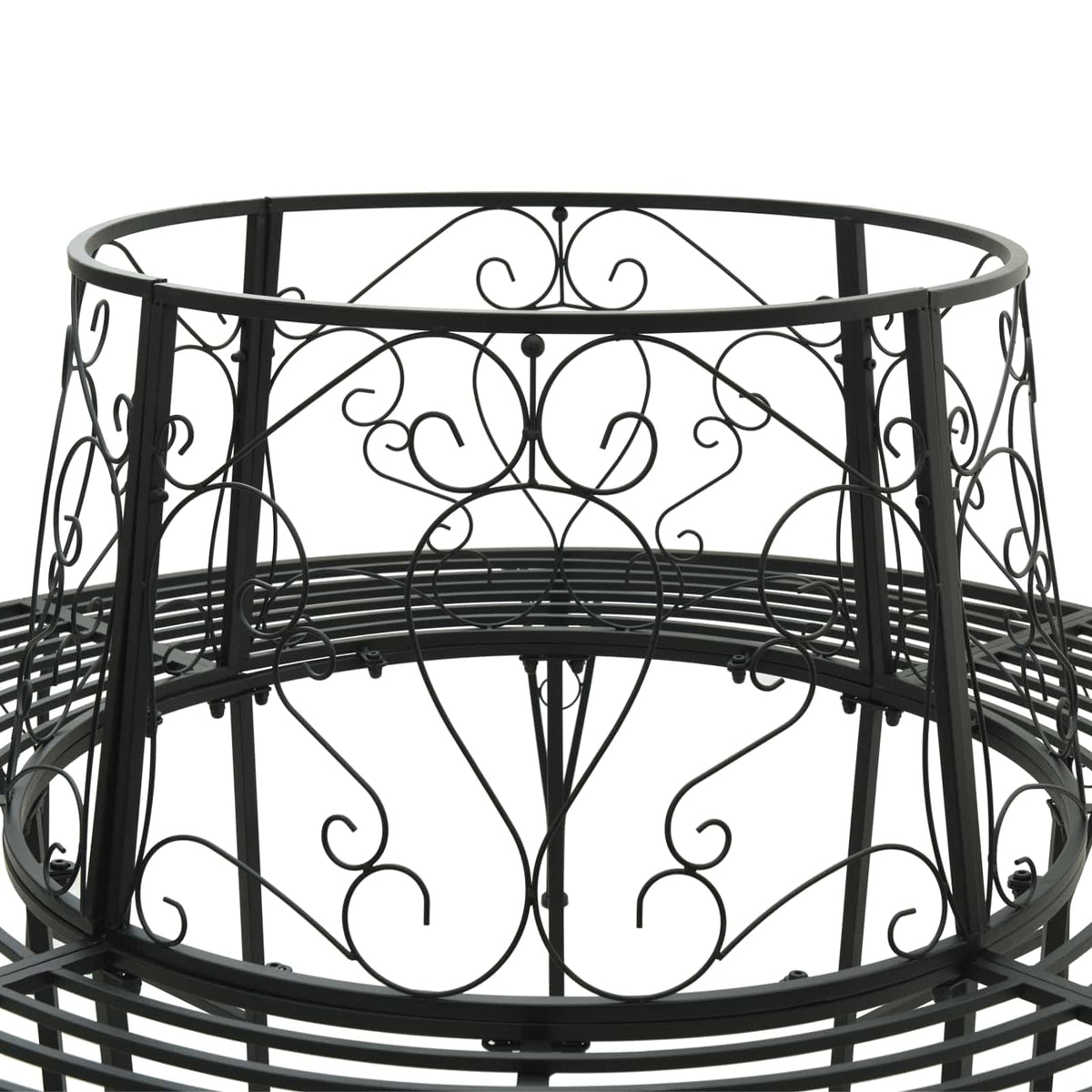 Tree Bench 8-Seater Ø 160 x 89 cm Steel Black Round