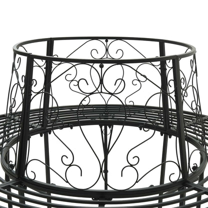 Tree Bench 8-Seater Ø 160 x 89 cm Steel Black Round