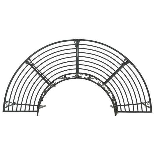 Tree Bench 4-Seater 160 x 80 x 89 cm Steel Black Half-round
