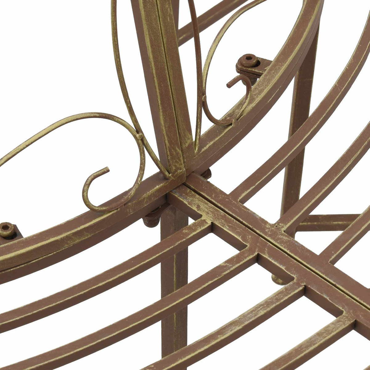 Tree Bench 8-Seater Ø 160 x 89 cm Steel Antique Brown Round