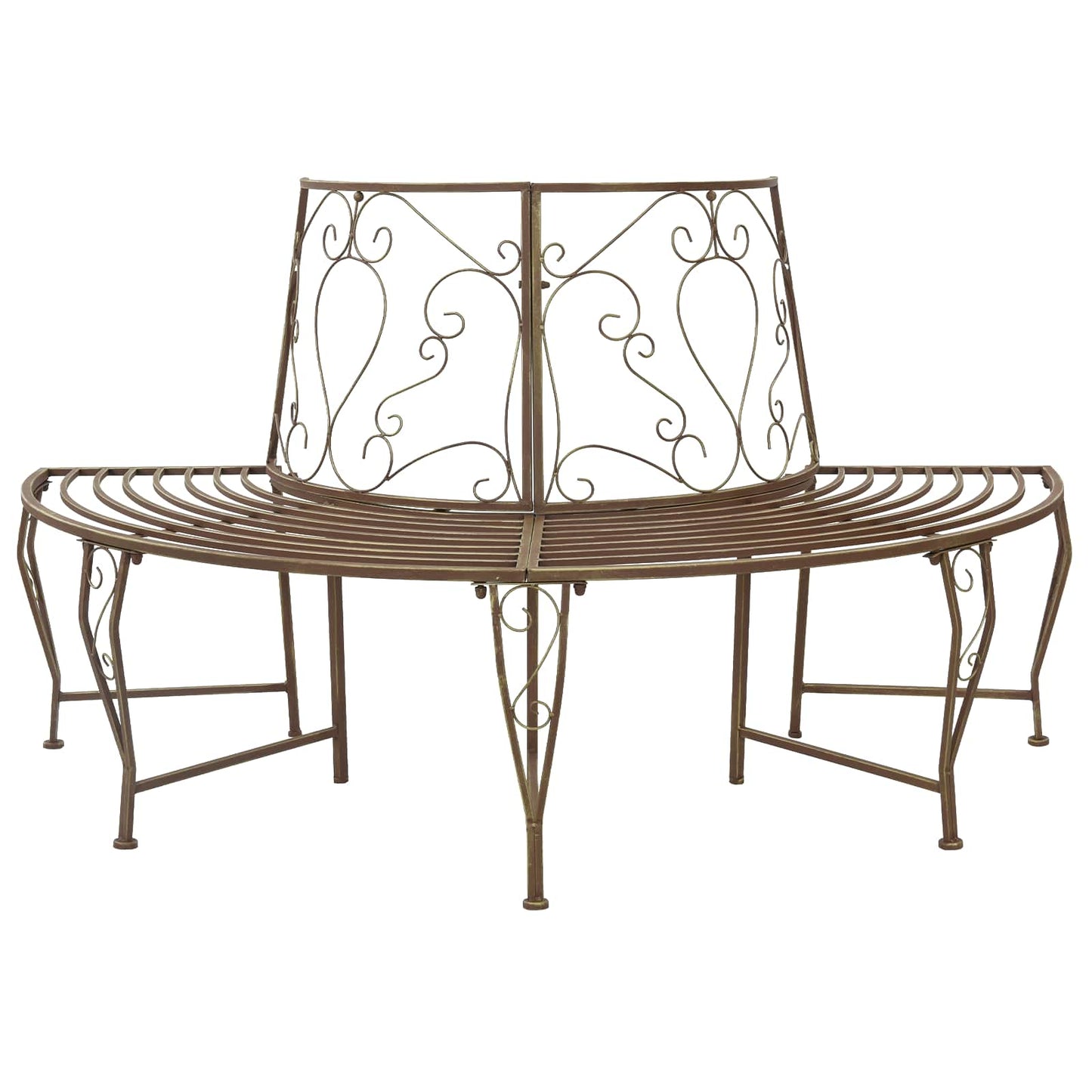 Tree Bench 4-Seater 160 x 80 x 89 cm Steel Antique Brown