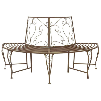 Tree Bench 4-Seater 160 x 80 x 89 cm Steel Antique Brown