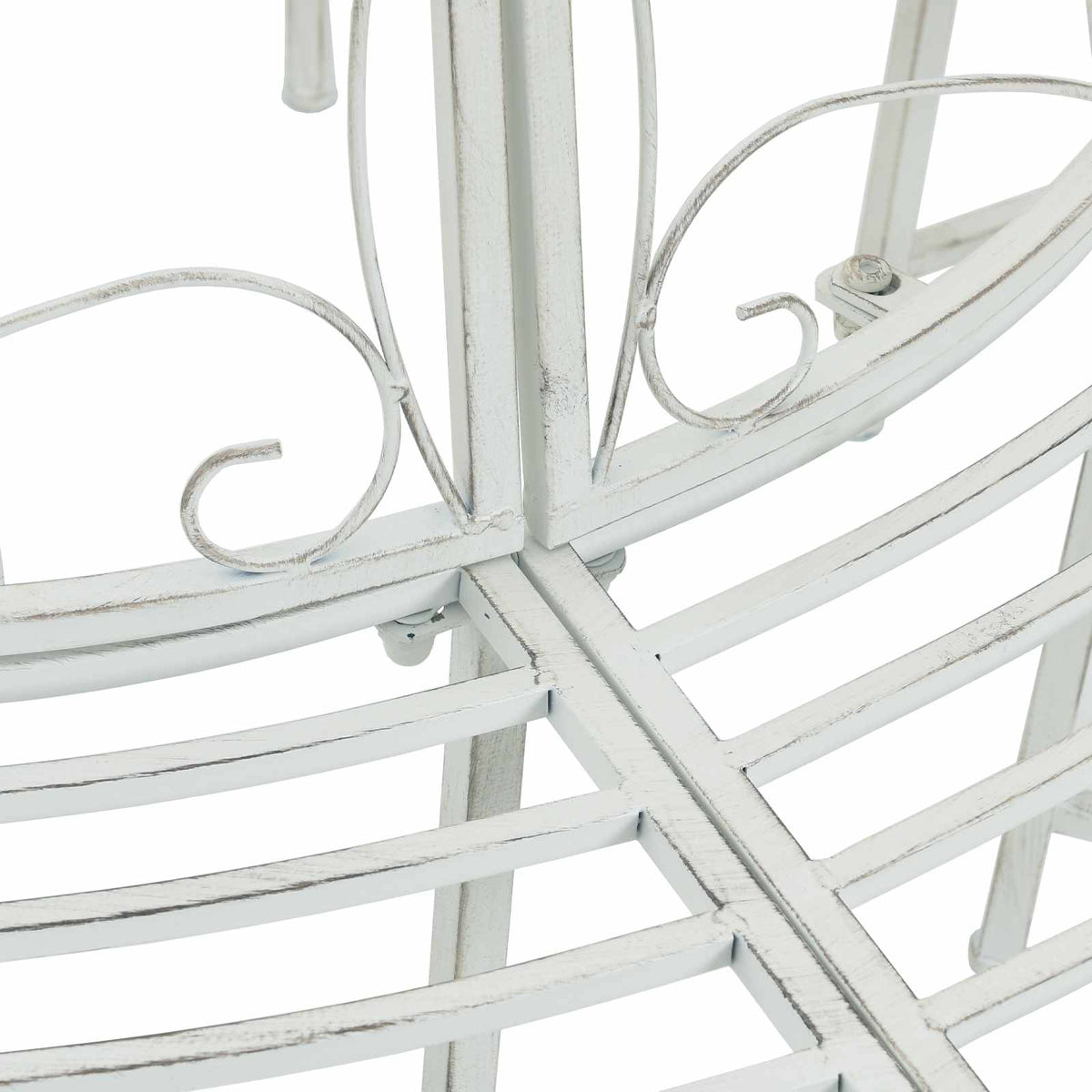 Tree Bench 8-Seater Ø 160 x 89 cm Steel Antique White Round