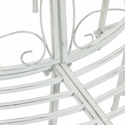 Tree Bench 8-Seater Ø 160 x 89 cm Steel Antique White Round