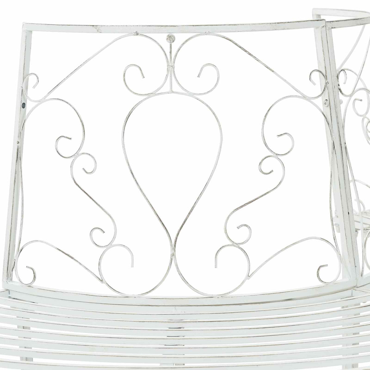Tree Bench 4-Seater 160 x 80 x 89 cm Steel Antique White