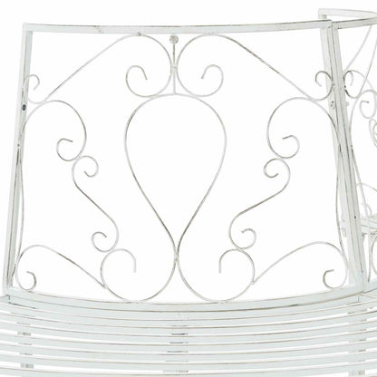 Tree Bench 4-Seater 160 x 80 x 89 cm Steel Antique White