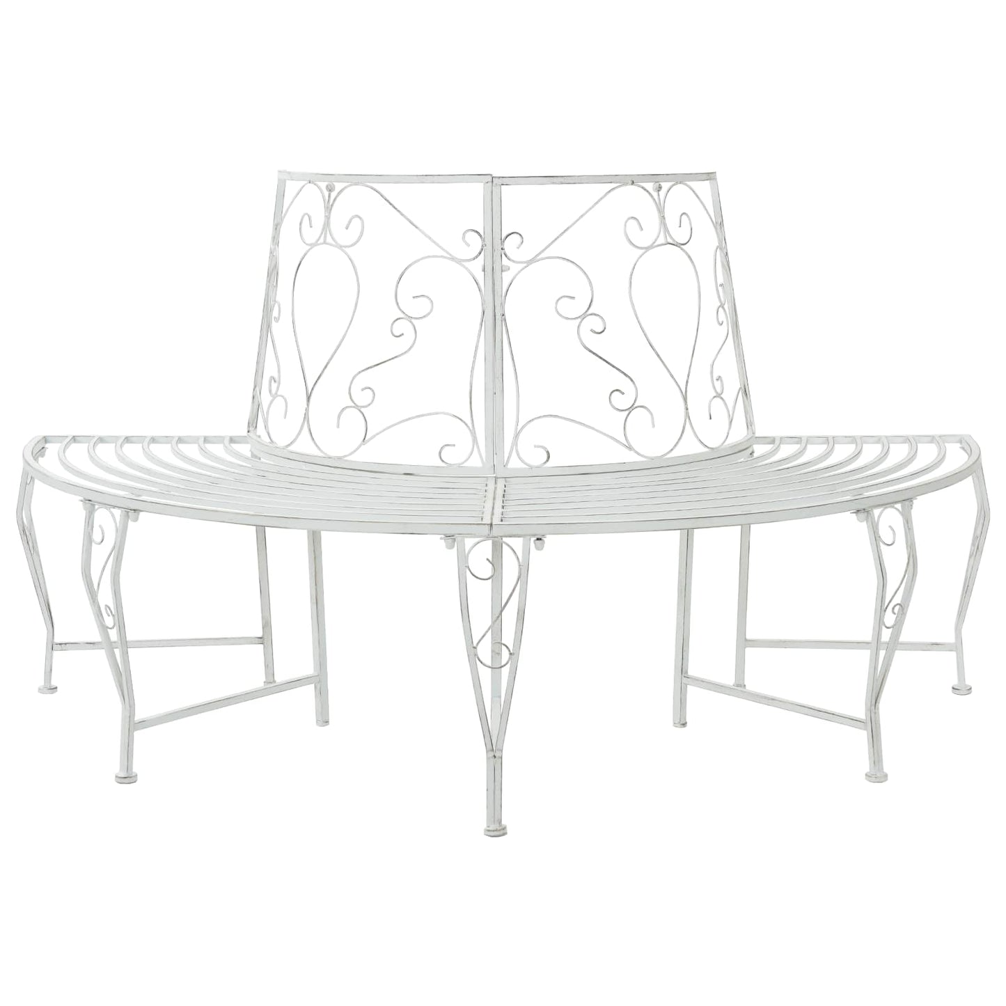 Tree Bench 4-Seater 160 x 80 x 89 cm Steel Antique White