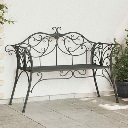 Garden Bench 2-Seater 130 x 47 x 90 cm Steel Silver Grey