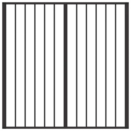 Dog Gate 2 Panels Black 100 x 100 cm Galvanised Steel