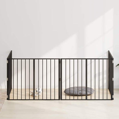 Dog Gate 4 pcs Black 100 x 80 cm Galvanised Steel