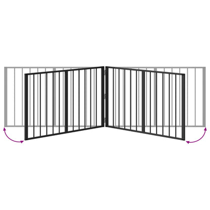 Dog Gate 2 pcs Black 100 x 60 cm Galvanised Steel