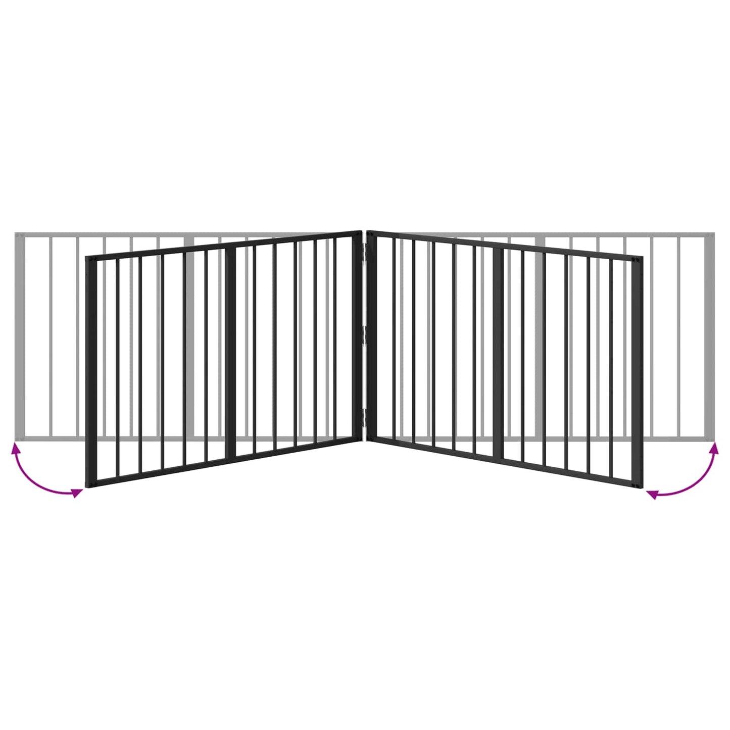 Dog Gate 4 pcs Black 100 x 60 cm Galvanised Steel