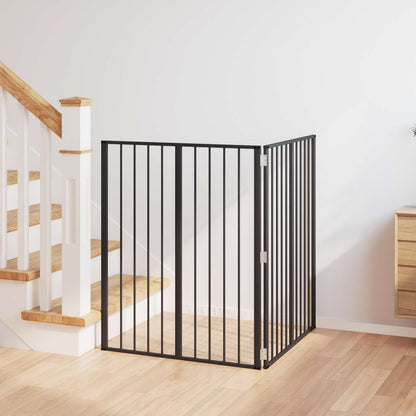 Dog Gate 2 pcs Black 80 x 100 cm Galvanised Steel