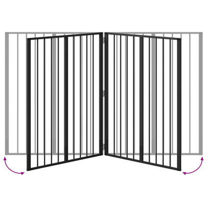 Dog Gate 2 pcs Black 80 x 100 cm Galvanised Steel