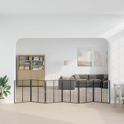 Dog Gate 6 pcs Black 80 x 100 cm Galvanised Steel