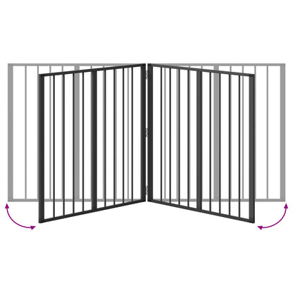 Dog Gate 4 pcs Black 80 x 80 cm Galvanised Steel