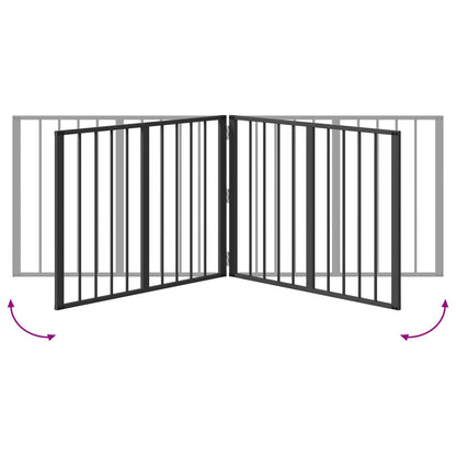 Dog Gate 2 pcs Black 80 x 60 cm Galvanised Steel