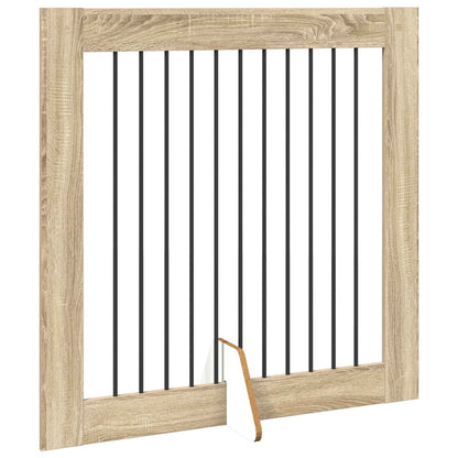Foldable Dog Gate with Stands 2 pcs Sonoma Oak 200.5 cm