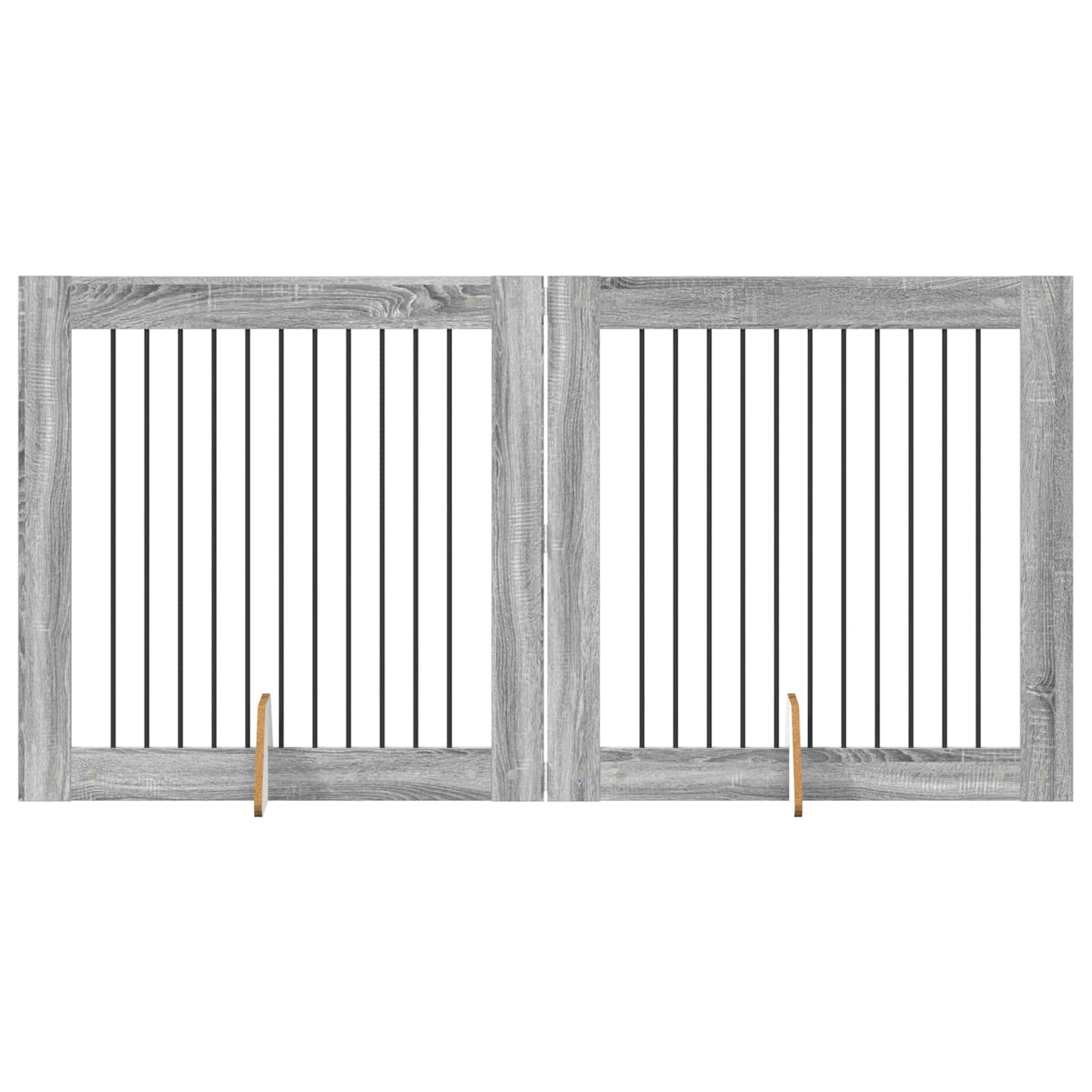 Foldable Dog Gate with Stands 2 pcs Grey Sonoma 200.5 cm