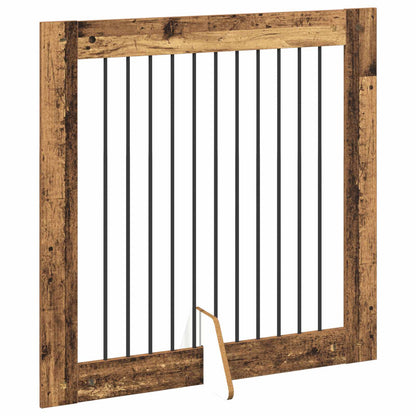 Foldable Dog Gate with Stands 4 pcs Old Wood 401 cm
