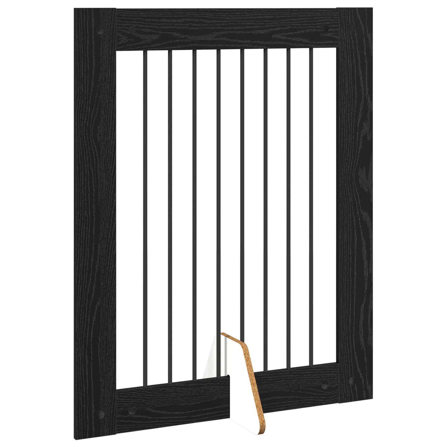 Foldable Dog Gate with Stands 4 pcs Black Oak 321 cm