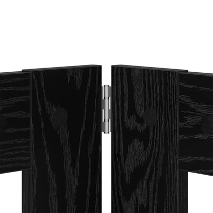 Foldable Dog Gate with Stands 2 pcs Black Oak 200.5 cm