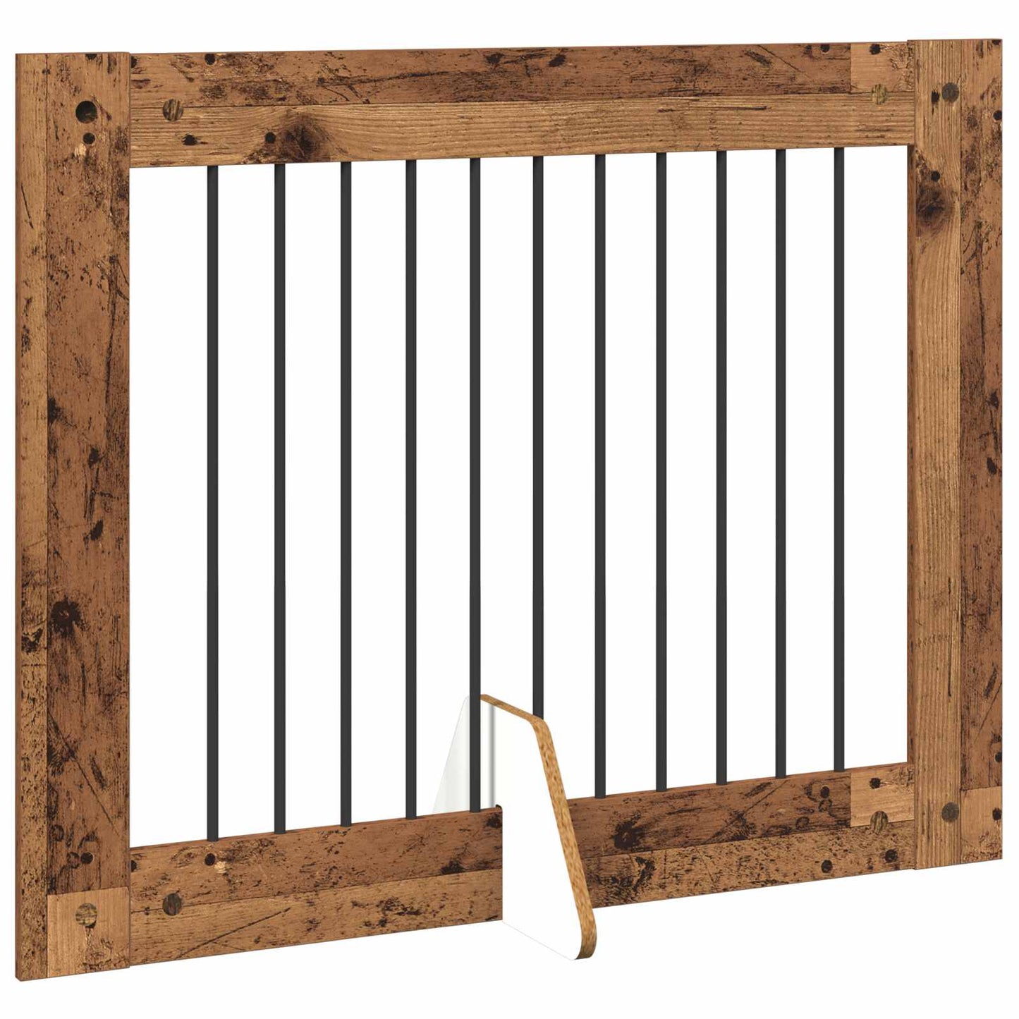 Foldable Dog Gate with Stands 2 pcs Old Wood 200.5 cm