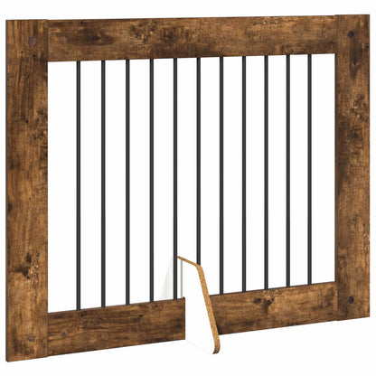 Foldable Dog Gate with Stands 4 pcs Smoked Oak 401 cm