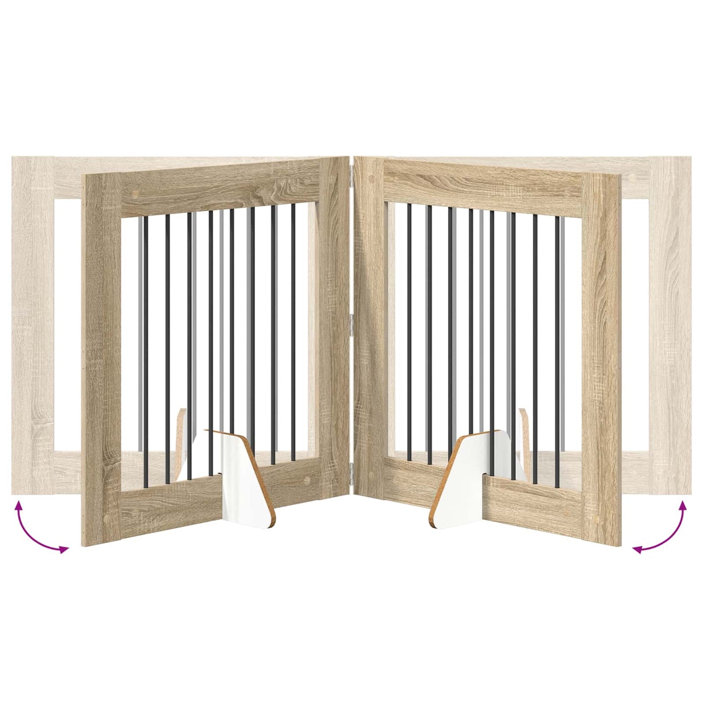 Foldable Dog Gate with Stands 2 pcs Sonoma Oak 160.5 cm