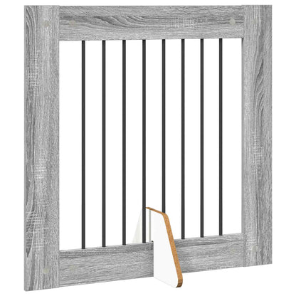 Foldable Dog Gate with Stands 4 pcs Grey Sonoma 321 cm