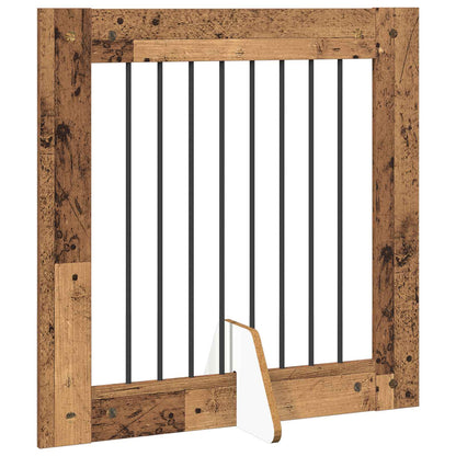 Foldable Dog Gate with Stands 4 pcs Old Wood 321 cm