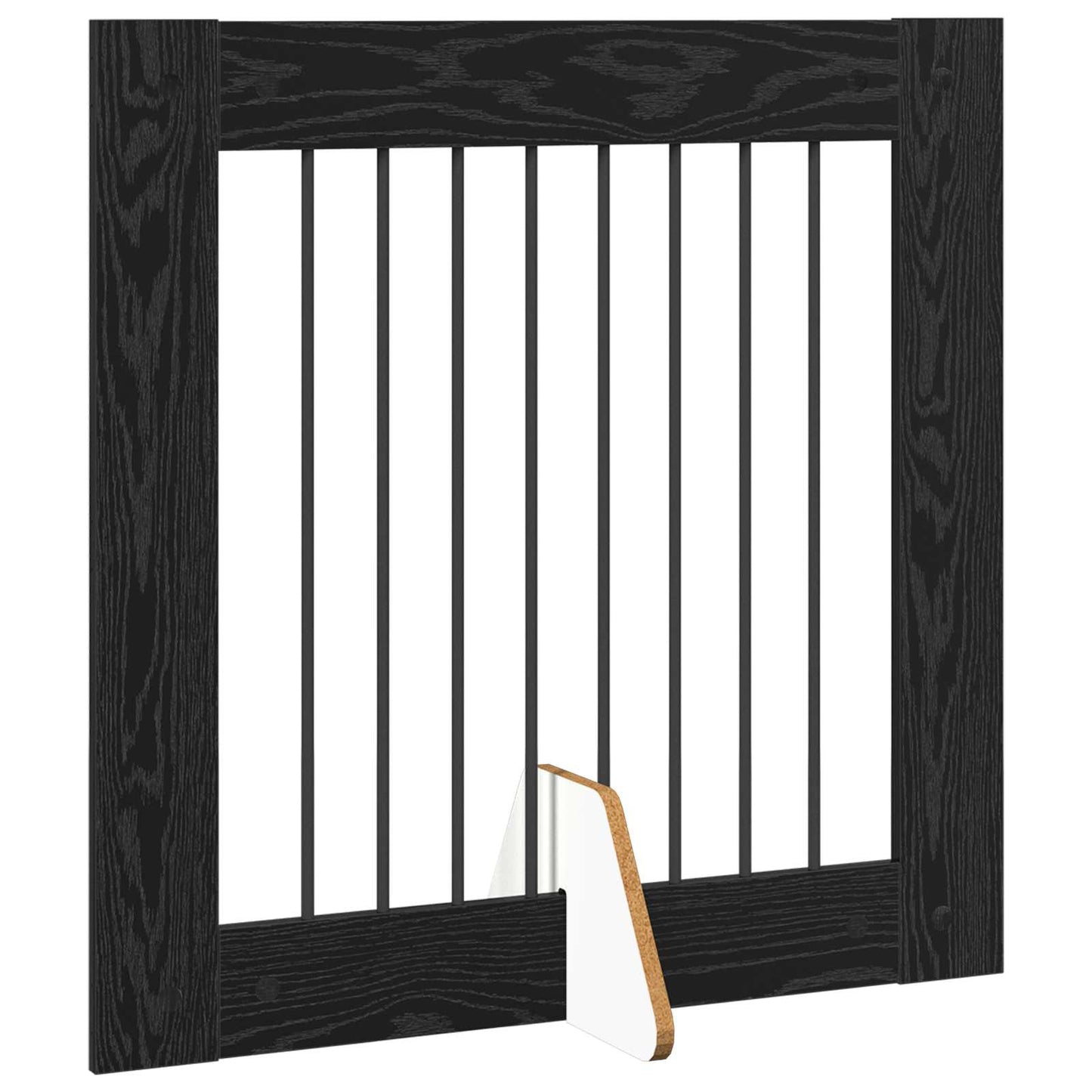 Foldable Dog Gate with Stands 6 pcs Black Oak 482 cm