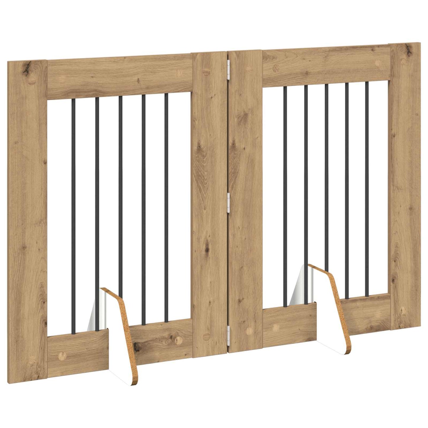 Foldable Dog Gate with Stands 2 pcs Artisan Oak 120.5 cm