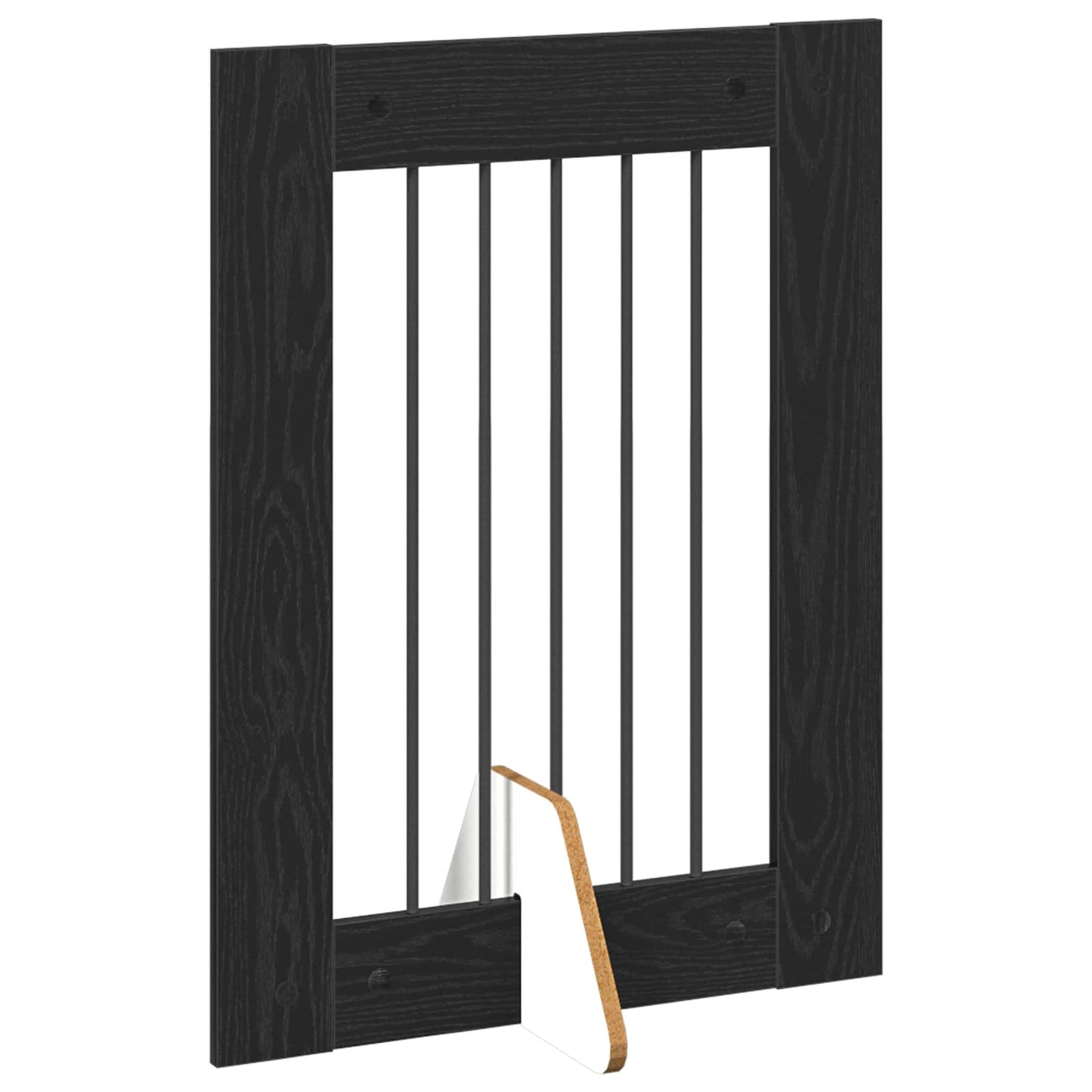 Foldable Dog Gate with Stands 4 pcs Black Oak 241 cm