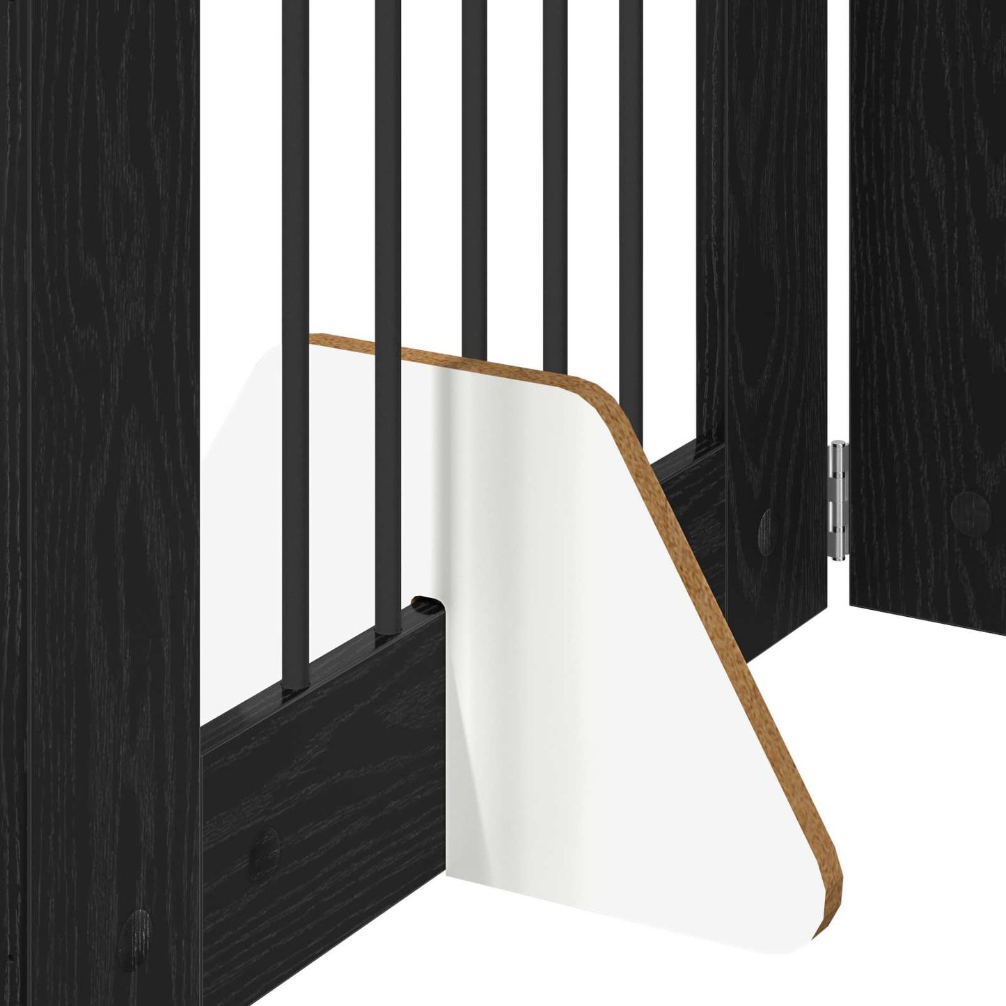 Foldable Dog Gate with Stands 6 pcs Black Oak 362 cm