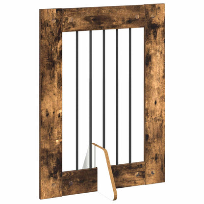 Foldable Dog Gate with Stands 6 pcs Smoked Oak 362 cm
