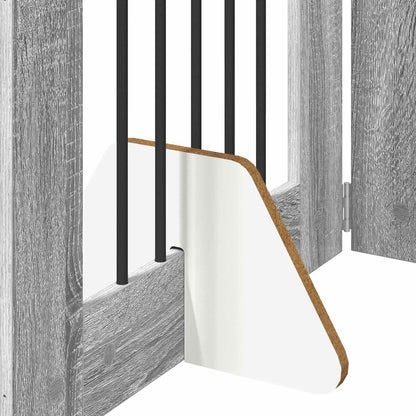 Foldable Dog Gate with Stands 6 pcs Grey Sonoma 362 cm