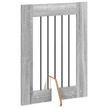 Foldable Dog Gate with Stands 6 pcs Grey Sonoma 362 cm