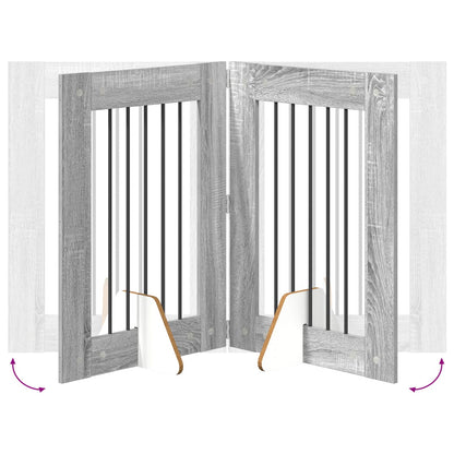 Foldable Dog Gate with Stands 6 pcs Grey Sonoma 362 cm