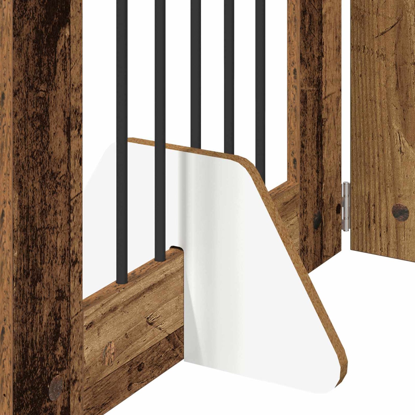 Foldable Dog Gate with Stands 6 pcs Old Wood 362 cm