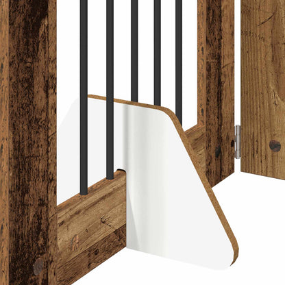 Foldable Dog Gate with Stands 6 pcs Old Wood 362 cm