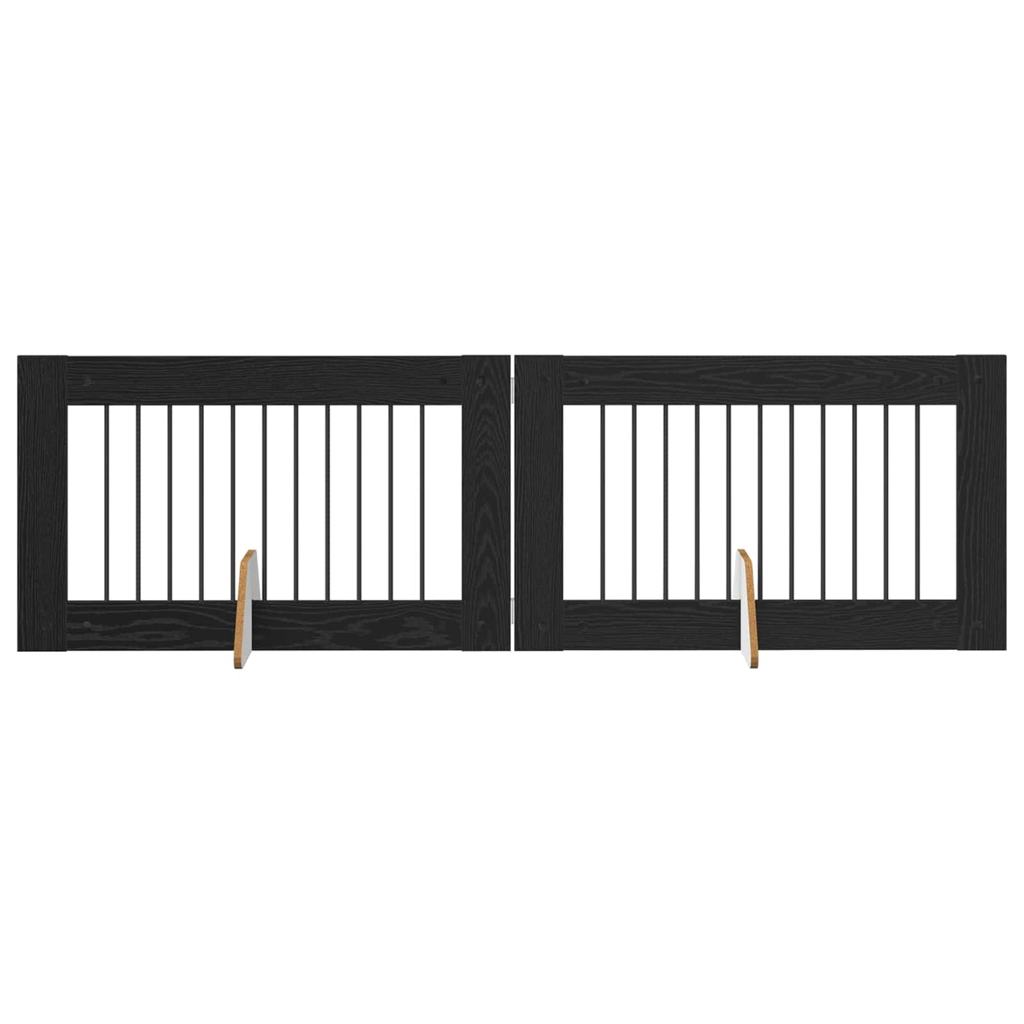 Foldable Dog Gate with Stands 2 pcs Black Oak 200.5 cm